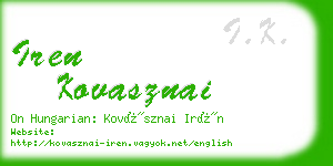 iren kovasznai business card